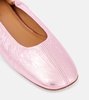 Metallic leather ballet flats