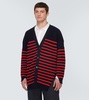 Striped virgin wool cardigan