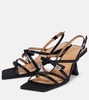 Bow-embellished satin sandals