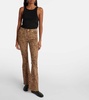 Ali leopard-print high-rise flared jeans