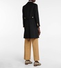 Double G embroidered wool coat