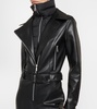 Belted faux leather ski suit