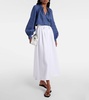 Sabina high-rise linen midi skirt