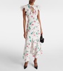 Floral silk midi dress