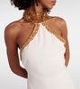 bead-embellished halterneck gown