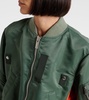 Layered twill bomber jacket