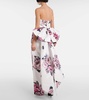 Aveline floral strapless taffeta gown