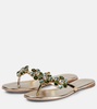 Embellished leather thong sandals