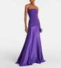 Alessandra off-shoulder satin gown