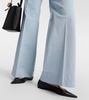 High-rise cotton-blend flared pants