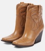 Faux leather cowboy boots