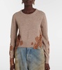 Lace-trimmed wool sweater