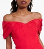 Chiara off-shoulder crêpe midi dress