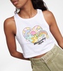 Printed cotton jersey crop top