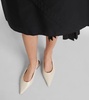 Spike leather slingback flats