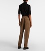 Wool-blend tweed straight pants