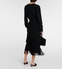 Isa fringed cashmere midi skirt