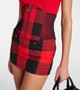 Foam checked virgin wool miniskirt