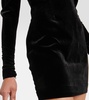 bow-detail velvet minidress