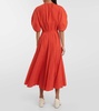 Caden puff-sleeve cotton midi dress