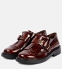 Leather monk strap shoes