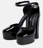 Patent leather platform pumps