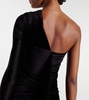 Asymmetric one-shoulder velvet gown