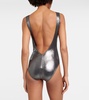 Laminated jersey onepiece swimsuit