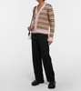 Striped mohair-blend cardigan