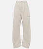 Balloon cotton and linen wide-leg pants