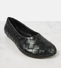 Intrecciato leather ballet flats