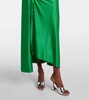 Ruched satin maxi dress