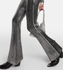 Metallic high-rise flared pants