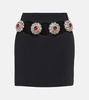 Crystal-embellished cutout miniskirt 