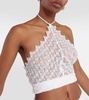 Crochet-knit halterneck crop top