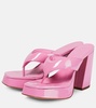 Patent leather platform sandals