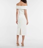 Bridal Amore off-shoulder crêpe midi dress