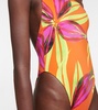 Plunge printed swimsuit