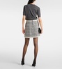 Checked wool-blend bouclé miniskirt