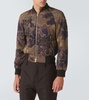 Sequined floral-appliqué bomber jacket