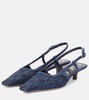 35mm GG-crystal denim pumps