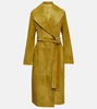 Suede wrap coat