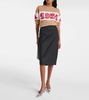 Eden cotton-blend pencil skirt