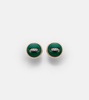 Pom Pom Dot 18kt rose gold earrings with malachite and diamonds