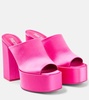 Sasha satin platform mules