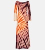 Kells tie-dye off-shoulder maxi dress