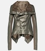 Metallic leather biker jacket