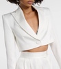 Cropped satin blazer