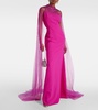 Limelight crystal-embellished caped gown