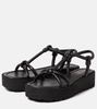 Knotted leather platform sandals